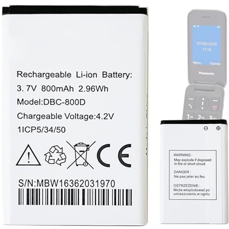 Aousavo DBC-800D ersatz akku DBC-800D Kompatibel mit [Pa-nasonic] KX-TU400, KX-TU400 EXRM, KX-TU450 sostituisce 433450ART