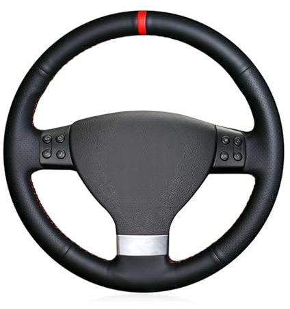 Lenkradabdeckungen Für Golf 5 Mk5, Für VW, Für Passat B6, Für Jetta 5 Mk5, Für Tiguan 2007, Rutschfester Schwarzer Autolenkradbezug Lenkradbezüge(Black Thread)