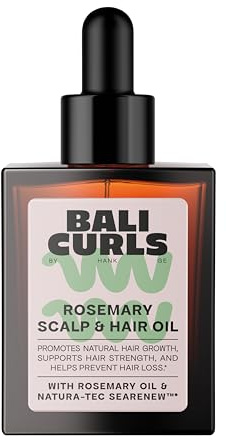 BALI CURLS Rosemary Grow Scalp & Hair Oil – Haaröl mit Rosmarin, Sapoteöl & Mikroalgen – Vegane Kopfhautpflege – Curly Methode Geeignet – 30ml