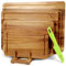 WILLKOMMEN Juego de 4 Tablas de Cortar Acacia para Cocina - Madera Maciza con Canal Antiderrames - Ideal para Charcutería, Corte Sin Esfuerzo Carne/Vegetales/Pan