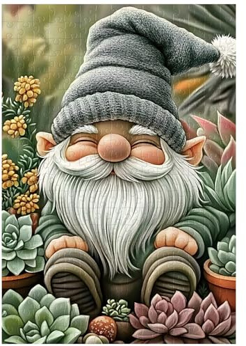 Artinhand 300 Teile Puzzle für Erwachsene Zwerge Sukkulenten Puzzles | Grüne Pflanze Puzzle für Erwachsene und Kinder Heimdekoration Geburtstagsparty Geschenk Spielzeug 38x26 cm