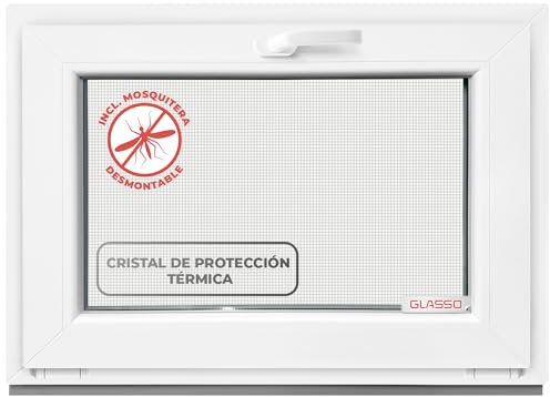 Ventana basculante de 60 x 40 cm, doble acristalamiento, todos los tamaños, ventanas de plástico con perfil de 60 mm, 600 x 400 mm (ancho x alto), perfecto para ventanas de jardín, ventanas de garaje