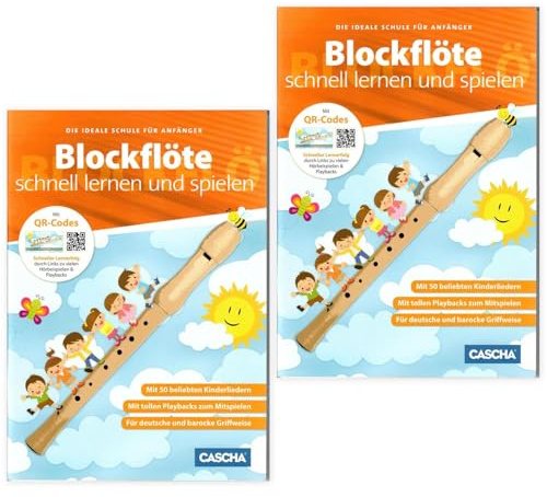Blockflöte - schnell lernen und spielen | Schneller Lernerfolg durch Lernvideos über QR-Code |Doppelpack|HH1043| Pianobleistifte