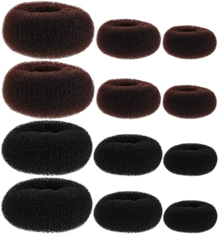 Gatuida 12-teiliger Haarknoten-Donut: Donut-Ringe für Dutts – Ballett-Donut für Damen und Mädchen – einfach zu verwendendes Haarstyling-Tool für kurzes, dünnes Haar