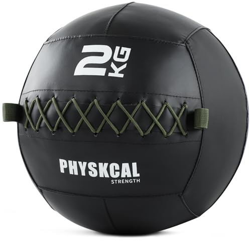 PhysKcal Medicine Wall Ball, Rutschfester Wall Ball für Ganzkörpertraining | Strukturierte, matte Oberfläche. Stoßabsorbierend & perfekt für HIIT-Workouts oder Krafttraining im Heimfitnessstudio