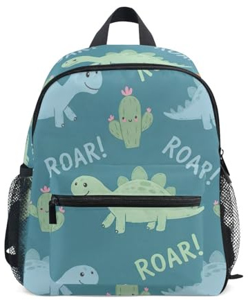 RPLIFE Niedlicher Dinosaurier-Kaktus-Rucksack für Kleinkinder, Jungen, Mädchen, kleine Kinderrucksäcke mit Namensschild, Mini-Reiserucksack,, Süßer Dinosaurier-Kaktus, Blaugrün, 3-5 Years, Niedliche
