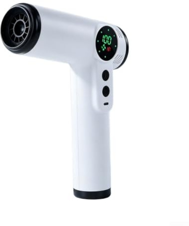 RiseNova Wiederaufladbarer kabelloser Haartrockner, tragbarer kabelloser Föhn mit USB-Aufladung, leistungsstarker Luftstrom für Reisen im Wohnheim, kompaktes ABS-Design mit Düse, Grau oder Weiß (Weiß)