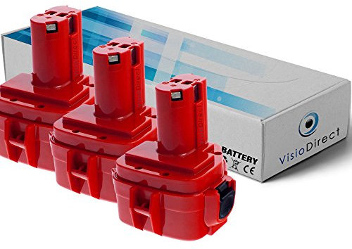 Lot de 3 Batteries pour Makita DA312DWD perceuse Angulaire 3000mAh 12V - Visiodirect -