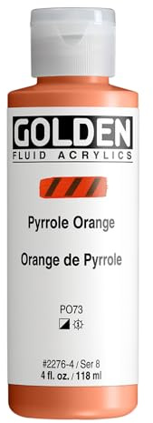 Golden : Fluid Acrylic Paint : 119ml (4oz) : Pyrrole Orange