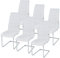 ESTEXO 2/4/6/8x Esszimmerstuhl Freischwinger, Küchenstuhl, Schwingstuhl, Esszimmerstühle, Sitzgruppe, Stuhlgruppe (6 Stück, Weiß)