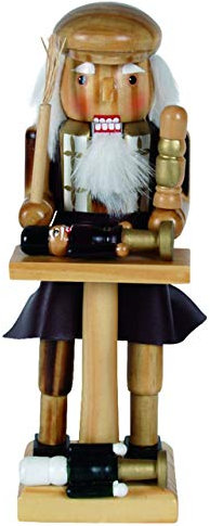 Nussknacker Holzfigur Spielzeugmacher Natur-braun / 25 cm/Deko Figur Nussknacker Holz/handbemalt im Kunsthandwerks-Stil/weihnachtlich dekorieren