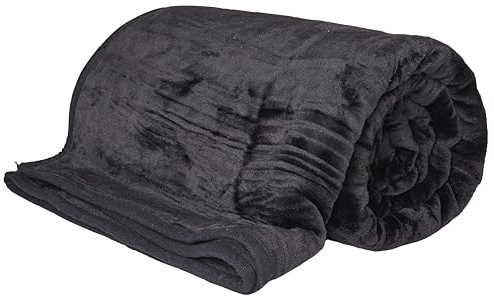 Rohi Black Throw Blanket King Size 200x240cm | Super Soft & Warm Plush Fleece Throws For Sofas | Fluffy Blanket for Bed & Couch | Versatile & Lightweight Fleece Blanket for Adults