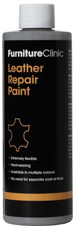 Furniture Clinic Leather Repair Paint & Dye | Self Seal Colourant for Quick and Easy Repair | Suitable for Sofas, Car Seats, Shoes, Handbags, and More - Light Grey, 500ml