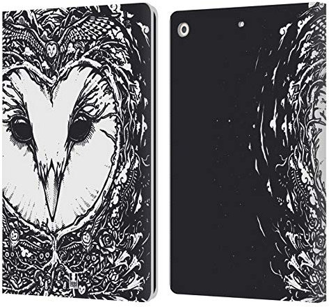 Head Case Designs Búho Mezcla de Garabato Carcasa de Cuero Tipo Libro Compatible con Apple iPad 10.2 2019/2020/2021