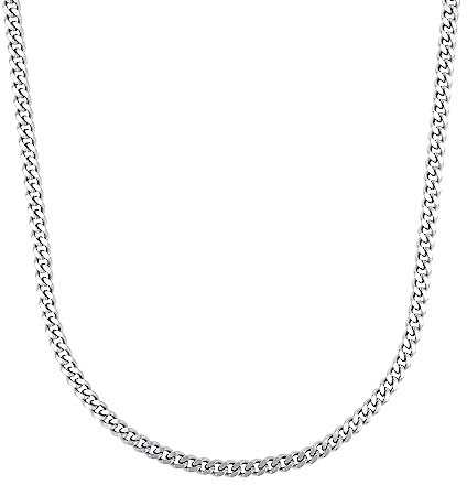 Amor Halskette Edelstahl Unisex Damen Herren Halsschmuck, 55 cm, Silber, Kommt in Schmuck Geschenk Box, 9030293