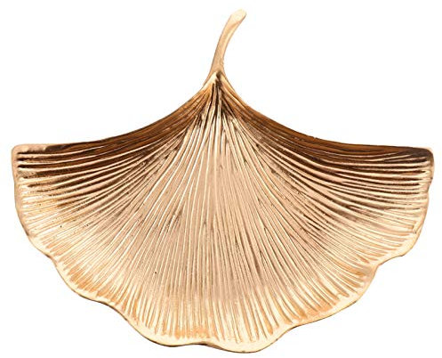 Cabilock Plateau à Bijoux en Forme de Feuille de Ginkgo pour la Maison, la Chambre à Coucher - 17 x 14 cm