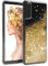 EAZY CASE Hülle kompatibel mit Sony Xperia 10 II (2020) Schutzhülle mit Flüssig-Glitzer, Handyhülle, Schutzhülle, Back Cover mit Glitter Flüssigkeit, TPU/Silikon, Transparent/Durchsichtig, Gold