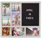 MELANNCO Customizable Letterboard 7 Öffnungsfoto-Collage, Kunststoff, Distressed Grey, 15 X 17