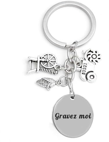 Porte-clés Agriculteur Jardinier Fermier Gravure Personnalisée Sur Médaille