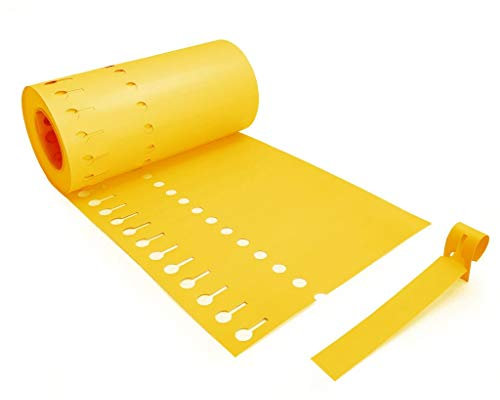 Elixir Gardens Loop Lock Plant Labels 160mm x 16mm Tie on Tree Shrub Rose Professional Tags Yellow x 50