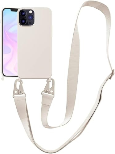 Handykette Handyhülle kompatibel mit Apple iPhone 7/8/SE 2020 Necklace Hülle Nylon Schultergurt Weich Silikon TPU Cover mit Kordel zum Umhängen Schutzhülle mit Stylische Band(Weiß)