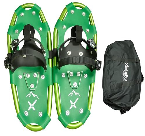 Xtrempro Schneeschuhe Schneeschuh, leicht, ergonomisches Design, 80/120/160/210/136 kg. Kapazität: 43.2 cm/53.3 cm/63.5 cm/76.2 cm 91.4 cm cm (grün, 21.00)