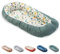 ULLENBOOM Babynest - 100% OEKO-TEX Materialien & Made in EU, Salbeigrün Regenwald - Babynestchen Neugeborene aus kuscheliger Baumwolle, Ideal als Reisebett & Kuschelnest geeignet