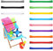 KINBOM 12 Stück Strandtuchbänder Band, Mehrfarbig Elastischer Gummi Strandtuchhalter Strandzubehör, Eine Neue Alternative für Strandkorb Clips für Strandkörbe Schwimmen Sommer Urlaub (20x1cm)