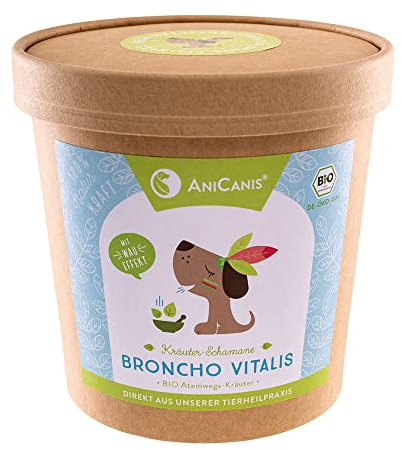 AniCanis Bio Kräutermix Broncho Vitalis für Hunde - Kräuter vom Tierheilpraktiker - Atemwege & Bronchialkräuter - Futterzusatz - 125g