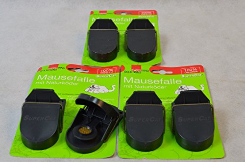 6 Stück (3X2) Mäusefalle Schlagfalle Mausefalle SUPERCAT Mäusefallen