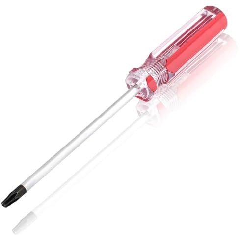 Bonsicoky Tournevis de sécurité Torx T15 avec embout magnétique en plastique, tournevis Torx pour réparation d'ordinateur, appareils ménagers (rouge, 178 mm)
