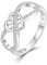 Starchenie Unendlichkeit Herz Ring 925 Sterling Silber Liebesknoten Versprechen für Damen