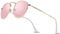 COASION Round Retro Sunglasses 100% Real Glass Lens Metal Frame Mens Womens Vintage Circle Pink Glasses Designer UV400 Protection Shades(Gold/Pink Rose Mirrored)