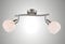 Trango 2-flammig 1001-22SD LED Deckenleuchte dimmbar Deckenlampe in Edelstahl-Look mit Design Gläsern inkl. 2x LED Leuchtmittel 3000K warmweiß, Deckenstrahler, Wohnzimmer Lampe, Spots schwenkbar