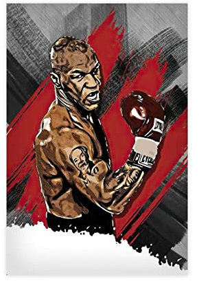 Boxer Mike Tyson Spitznamen Iron Mike und Kid Dynamite Boxer Schlafsaal Schlafzimmer Wandkunst Deco Poster Leinwand Poster Wandkunst Dekor Druck Bild Gemälde für Wohnzimmer Schlafzimmer Dekoration