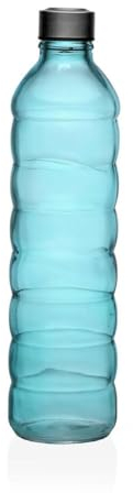 Versa Bouteille 1,22 L Bleu Verre Aluminium 8,5 x 33,2 x 8,5 cm