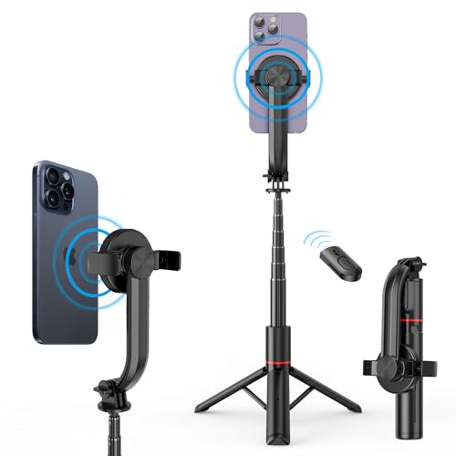 HAFOKO 40” Magnetic Selfie Stick Tripod for Golf Extendable Smartphone Tripod with Wireless Remote Control Desktop Phone Tripod Golf Portable Travel Compatible for iPhone 12/13/14/15 & All Phones