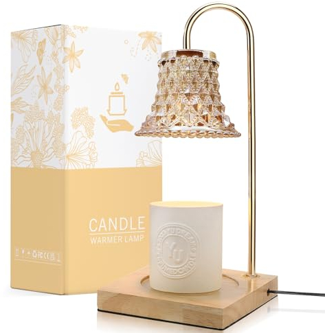 MQFORU Candle Warmer Lamp with Timer and Dimmer, Electric Candle Lamp Heater for Mom Christmas Birthday Gifts for Women, New Home Bedroom Decor Electric Wax Melt Warmer with 4 Bulbs