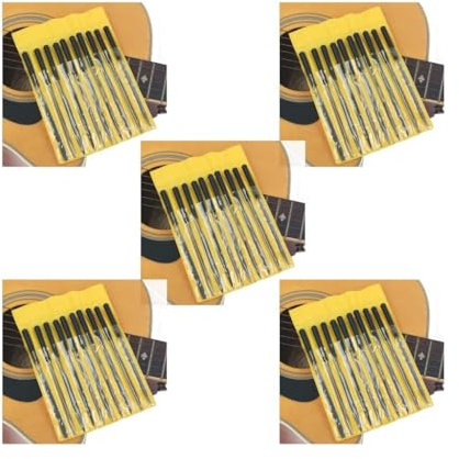 Set di 5 set da 10 lime per chitarra, capotasto, sella, battipenna, lima per liutaio