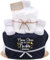 Trend Mama® | Sprüche Windeltorte | Meine Eltern sind jetzt auch Nachts erreichbar| witziges Baby Lätzchen und niedliche Babysocken | Baby Party Geschenk (Navy Blau)