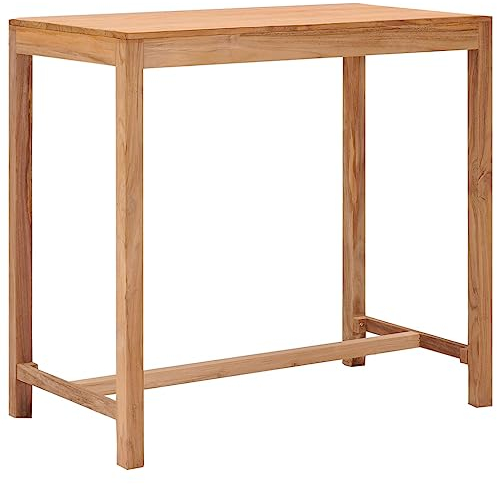 AUUIJKJF Home Outdoor SonstigesGarden Bartisch 110x60x105 cm massives Teakholz