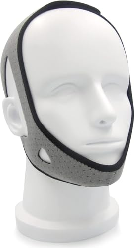 Mentonera Anti Ronquidos, Ajustable Suave Cómodo Altamente Elástico Dispositivos Anti Ronquidos Para Mujeres Y Hombres, Solución Eficaz Solución Para Dormir (Gris)