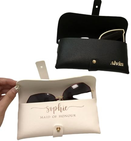 Custodia For Occhiali Personalizzata Fatta A Mano, Custodia For Occhiali Da Sole Personalizzata Con Nome, Regali For La Damigella D'onore Di Nozze, Custodia Personalizzata