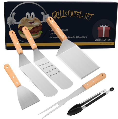 Plancha Spachtel Set, Plancha Zubehör, Grillbesteck-Set aus Edelstahl für Blackstone Grill, Geschenke für Männer