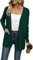 Yommay Cardigan da donna elegante casual leggero donna autunno manica lunga maglione con tasche, verde scuro, L