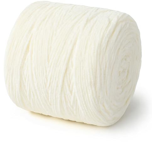 NOTIONSLAND Chunky Chenille Garn zum Stricken/Häkeln (Creme, 800g)