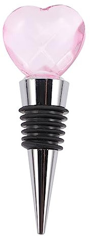 IMIKEYA Heart Shape Crystal Wine Bottle Stopper Wine Saver Bottle Stoppers for Glass Bottles Wedding Party Favor