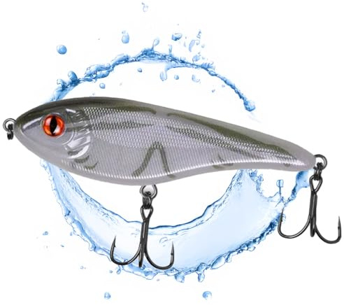 Jerkbait Hecht I 15cm, 80g Slow Sinking für große Hechte, Wobbler Jerkbait Hechtangeln, Kunstköder, Angelköder Raubfische, UV-aktive Jerkbaits