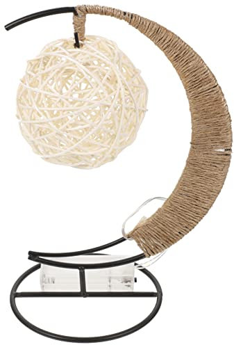 Gadpiparty Rattanlampe Dekorativ Ball Tischlampe Schlafzimmer Nachtlicht Atmosphäre Lampe Dekor Ästhetisch Boho Rattan-tischlampe Mondlampe Nachtlampe Für Schlafzimmer