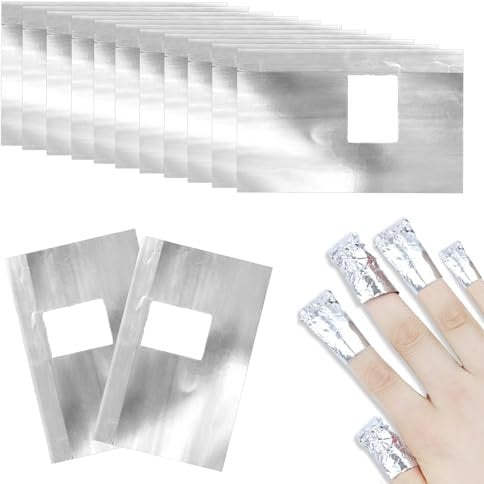 400 PCS Foil Nail Wraps Kit Nail Foils for Gel Nails with Lint-Free Cotton Pads Gel Nail Polish Remover Foil Wraps for Manicure Nail Art Cleaner
